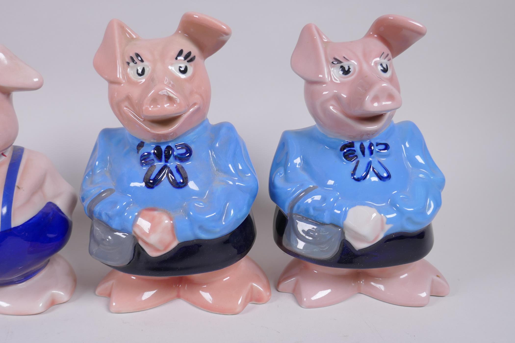 Two sets of five Wade NatWest ceramic piggy banks, largest 18cm high - Image 6 of 6