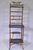 A Victorian bamboo and lacquer hall stand of small proportions, 44 x 25 x 140cm