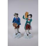 A pair of C19th Samson porcelain figures of apple pickers, gold anchor mark to base, 25cm high