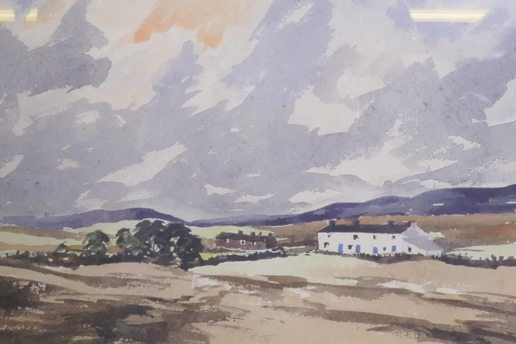 E. Charles Simpson, cottages at Greenhow, watercolour, signed, 37 x 27cm