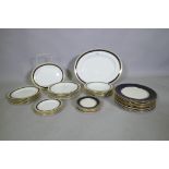 A Royal Crown Derby part dinner service, and Johnson Bros 'Pareek' plates and side plates