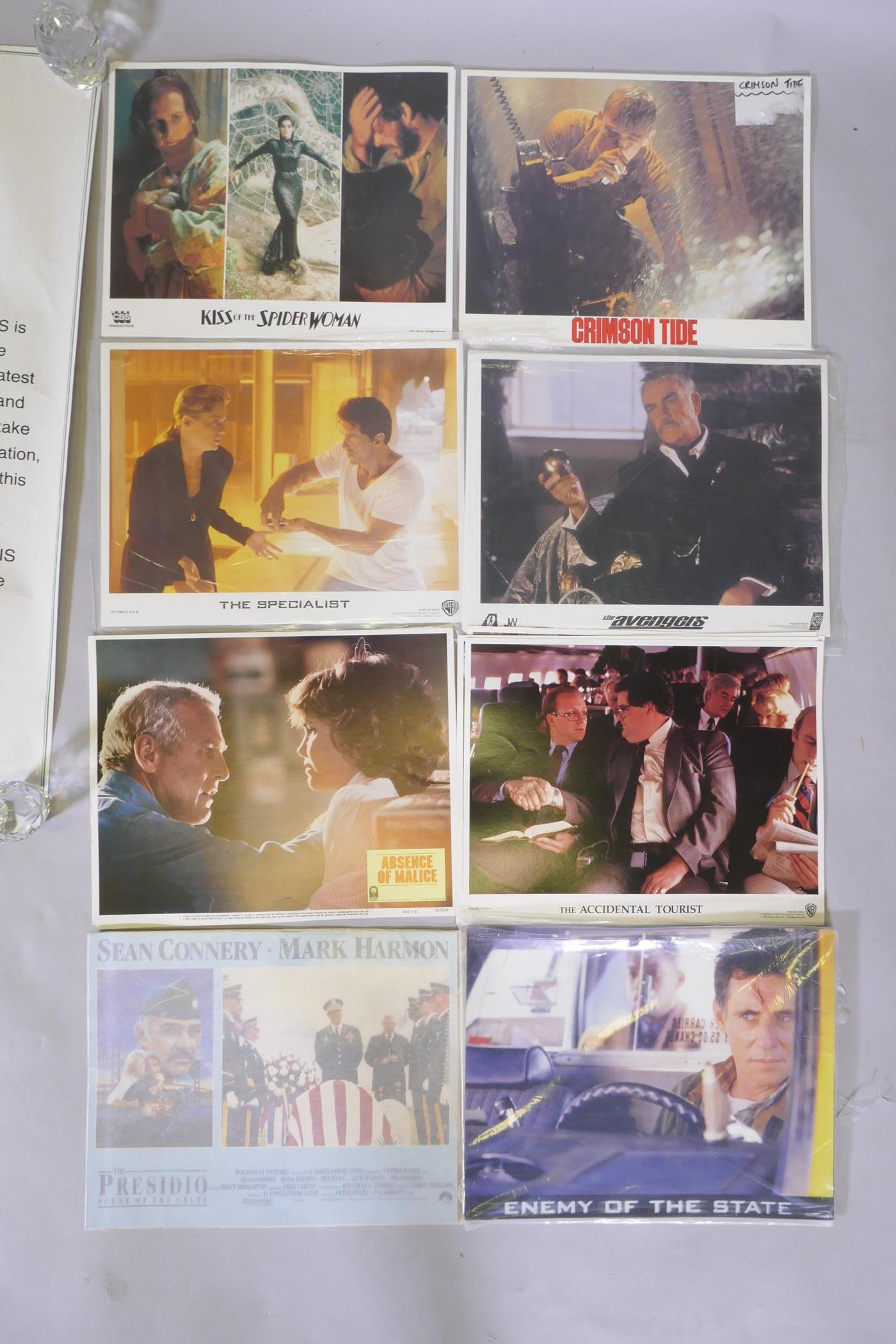 A quantity of film lobby cards including Enemy of the State, The Presidio, The Avengers, Kiss of the - Image 2 of 5