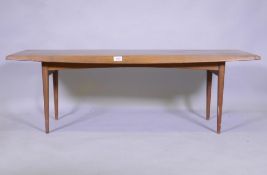 A mid century Gordon Russell Ltd of Broadway teak coffee table, 123 x 46 x 40cm