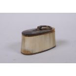 A Scottish horn snuff mull/pot, 7 x 3cm