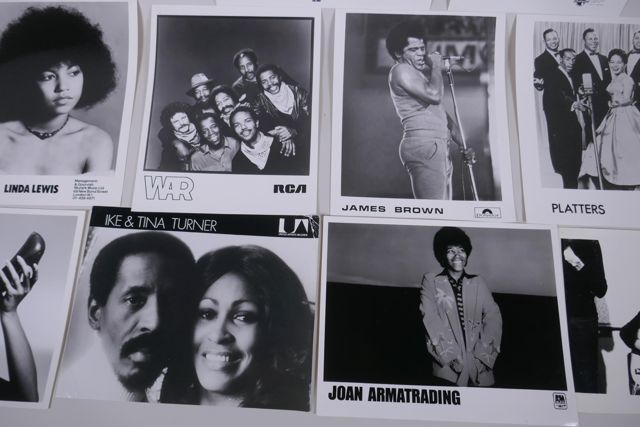 A quantity of black and white press and promotional photographs of black musicians including WAR, - Image 3 of 5