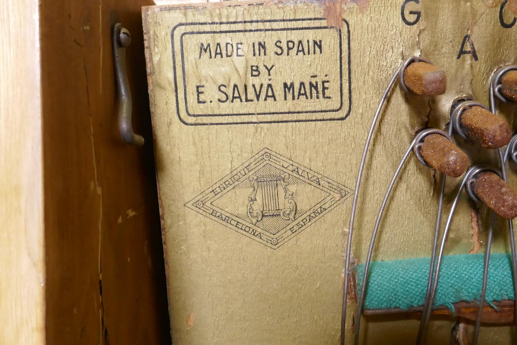 A Spanish Hurdy Gurdy Barrel Organ on cart by Enrique Salva, Barcelona, early to mid century, AF - Image 9 of 9