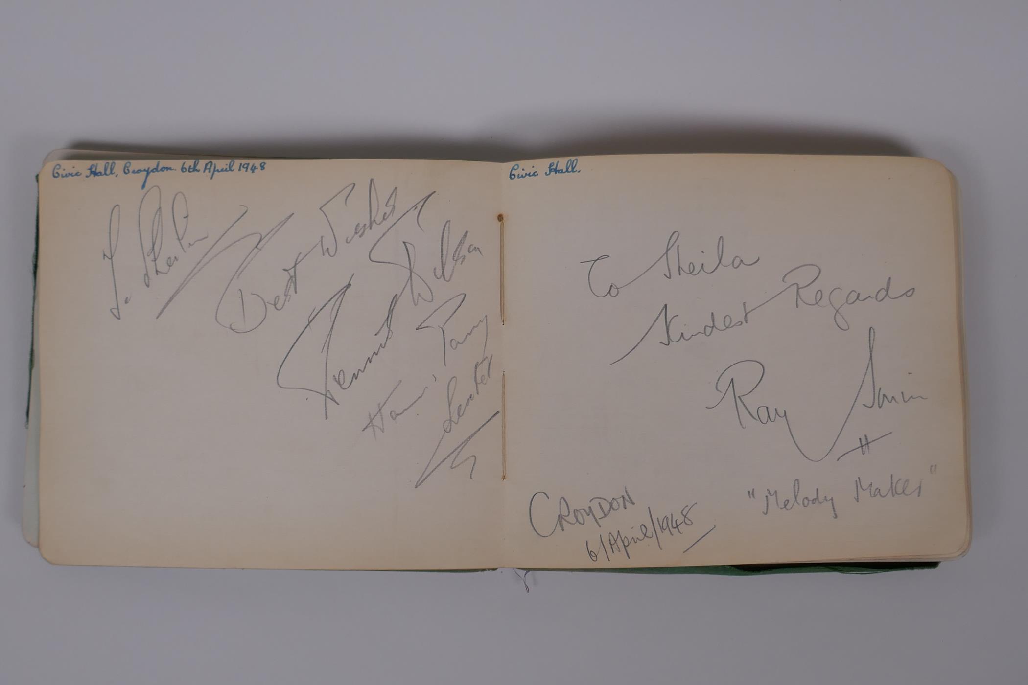 A 1940s/50s autograph album relating to the Jenny Jones West End musical, with autographs and signed - Image 8 of 9