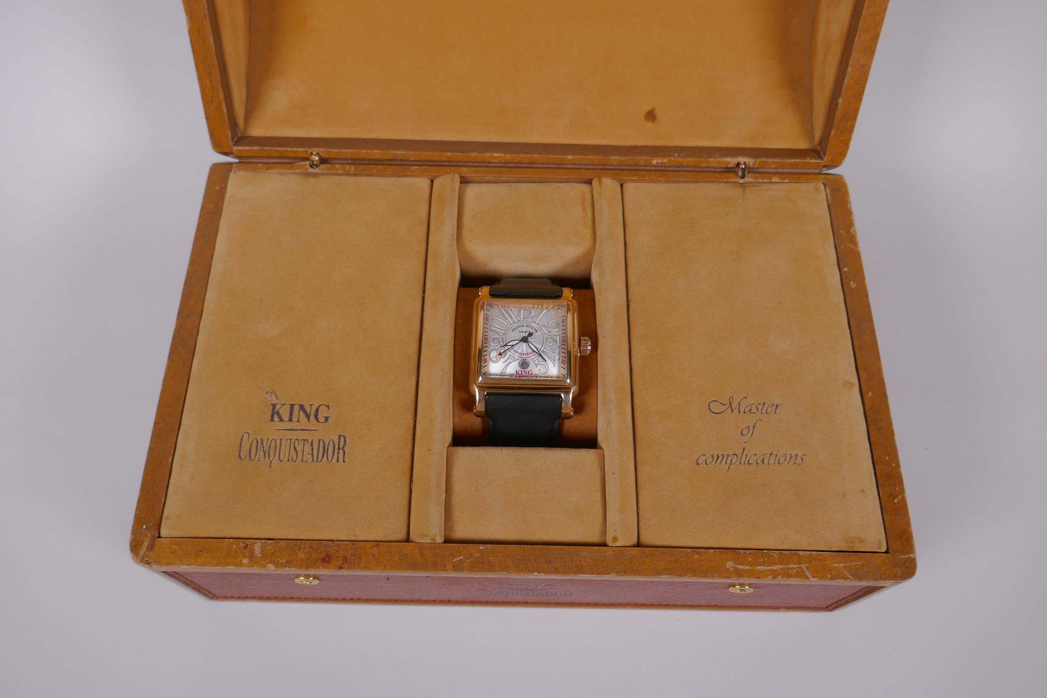A gentleman's 18ct gold cased Franck Muller 'King Conquistador' Cortez 10,000 KSC wrist watch with - Image 9 of 12