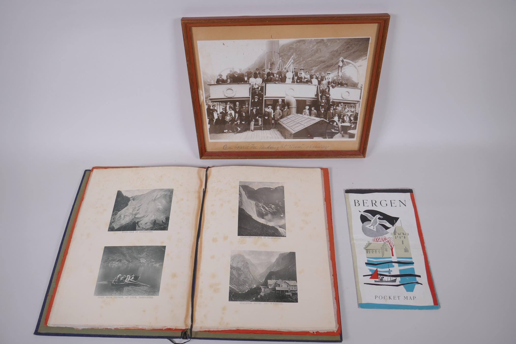 A collection of items relating to travels in Norway, including a publication of photographs by