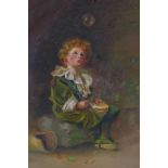 After John Everett Millais, Bubbles, oil on board, 15 x 20cm