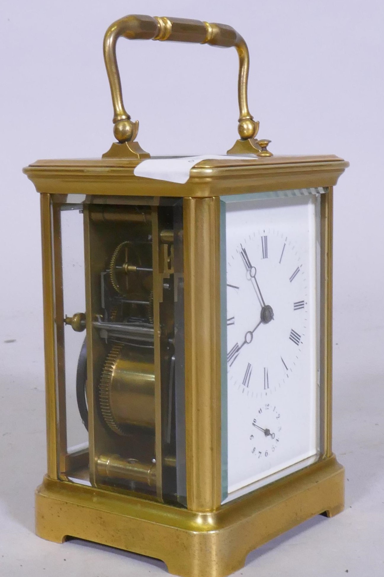 A good C19th gilt brass carriage clock with alarm function, appears working order but sold without - Image 2 of 6