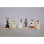 Royal Doulton Bunnykins, Vicar, Bride, Bridesmaid, Groom, Choir singer and Angel