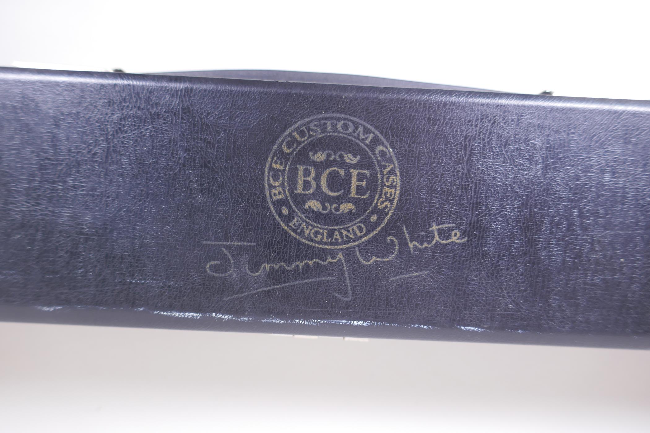 A James Howard Snooker Masters cue, in a Jimmy White branded leather carry case, 81cm long - Image 5 of 5