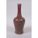 A Chinese flambe glazed Yen Yen vase, 23cm high