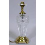 A Waterford 'Belline Accent' crystal glass table lamp, 30cm high