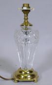 A Waterford 'Belline Accent' crystal glass table lamp, 30cm high