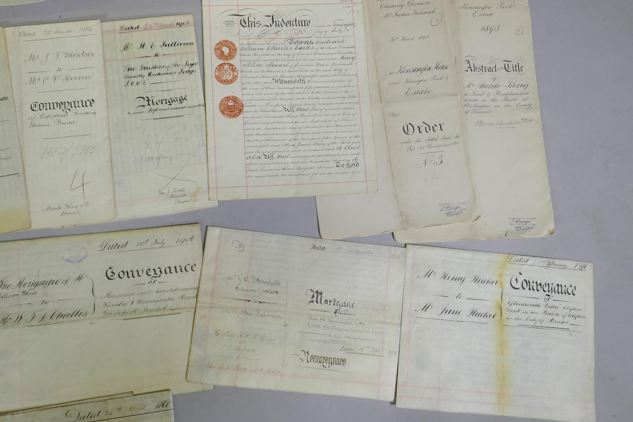 A quantity of assorted C19th and early C20th Deeds and Indentures, mortgage certificates etc - Image 6 of 7