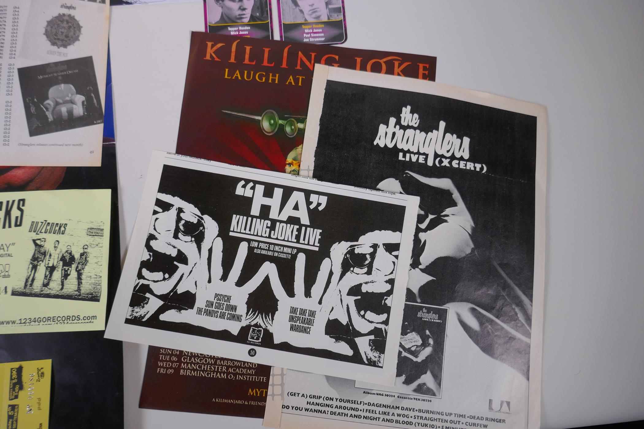 A quantity of punk ephemera, including a Stranglers gold disc for the Duchess, posters, ticket - Image 7 of 7