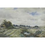 P. Rendell, landscape with heathland, watercolour, signed, 53 x 37cm, and another, coastal scene,