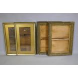 Two pairs of gilt composition picture frames, rebates 60 x 40cm and 38 x 68cm