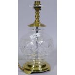 A Waterford 'Kent' crystal glass table lamp, 29cm high