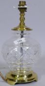 A Waterford 'Kent' crystal glass table lamp, 29cm high