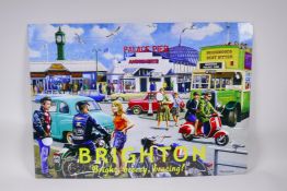 A vintage style metal Brighton sign Kevin Walsh, 70 x 50cm