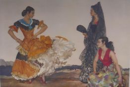 William Russell Flint, (Scottish, 1880-1969), Dance of a Thousand Flounces, pencil signed print,