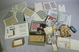 A collection of postage stamps, mostly South African, Zaire, some UK