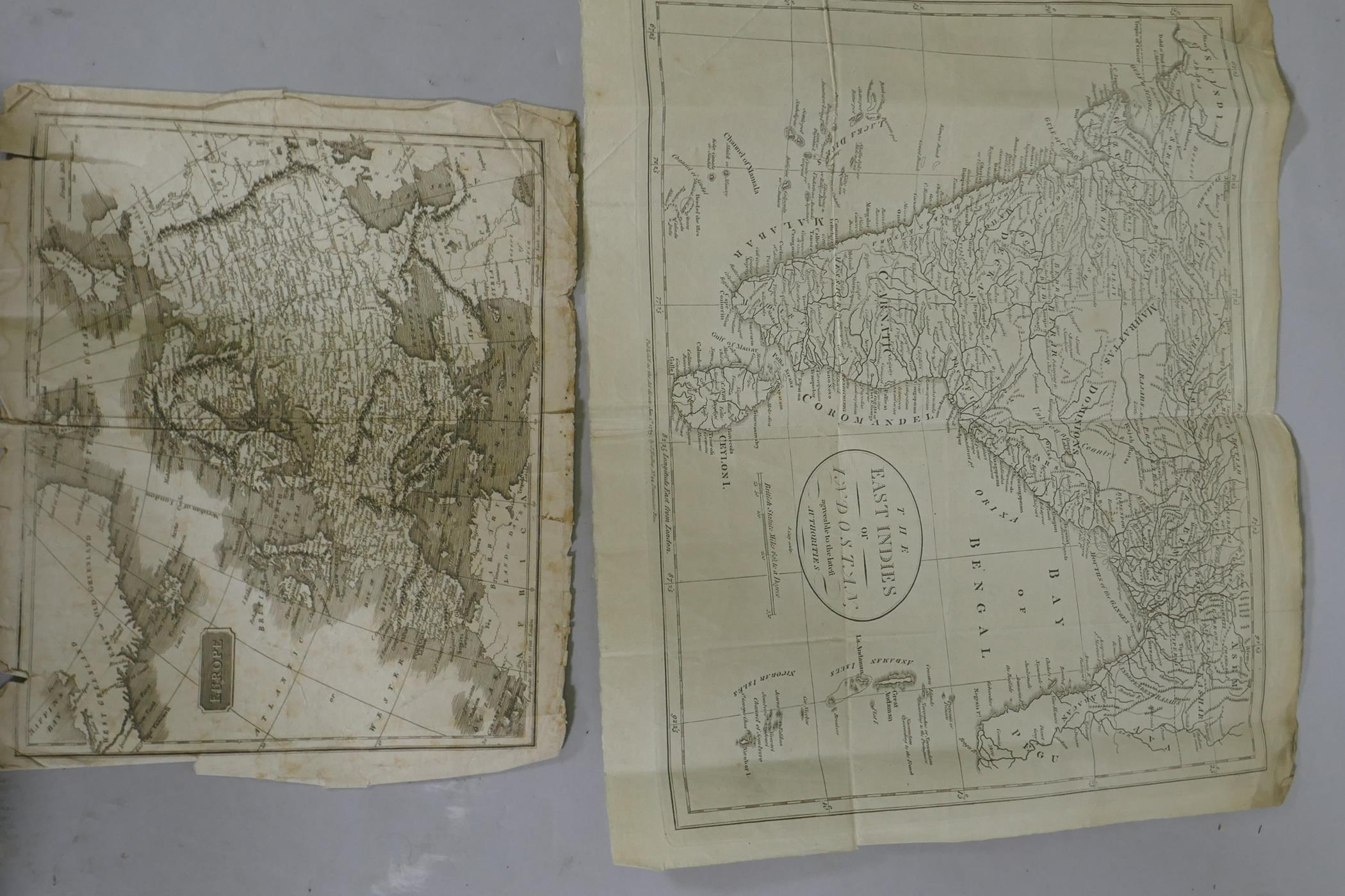 C18th engraved map of India, after J. Carey, The East Indies of Indostan, agreeable to the latest - Image 3 of 3