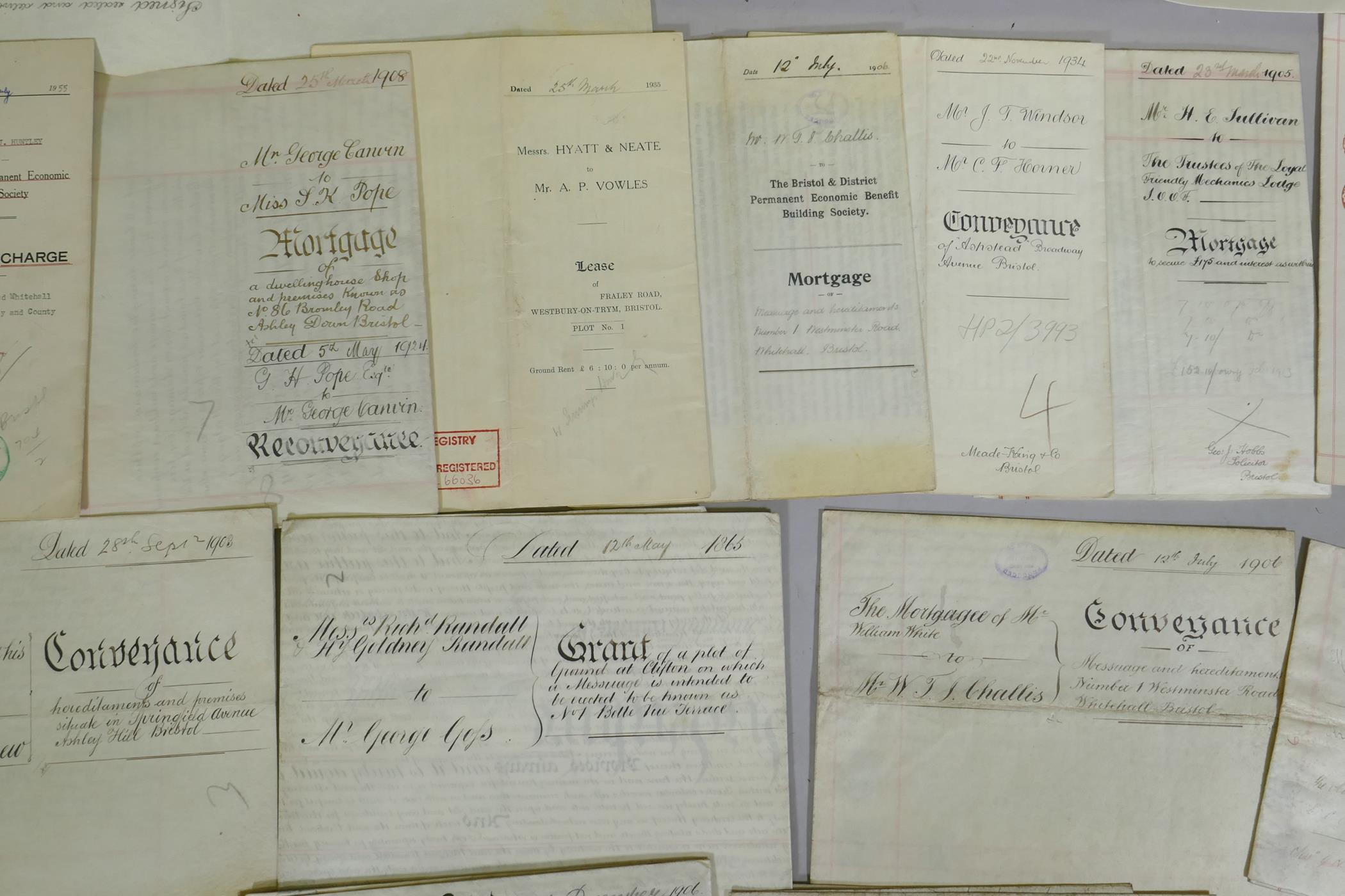 A quantity of assorted C19th and early C20th Deeds and Indentures, mortgage certificates etc - Image 5 of 7