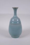 A Chinese Ru-ware style porcelain vase, 27cm high