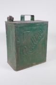 A vintage metal Redline Petrol can, 25 x 15cm, 32cm high