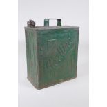 A vintage metal Redline Petrol can, 25 x 15cm, 32cm high