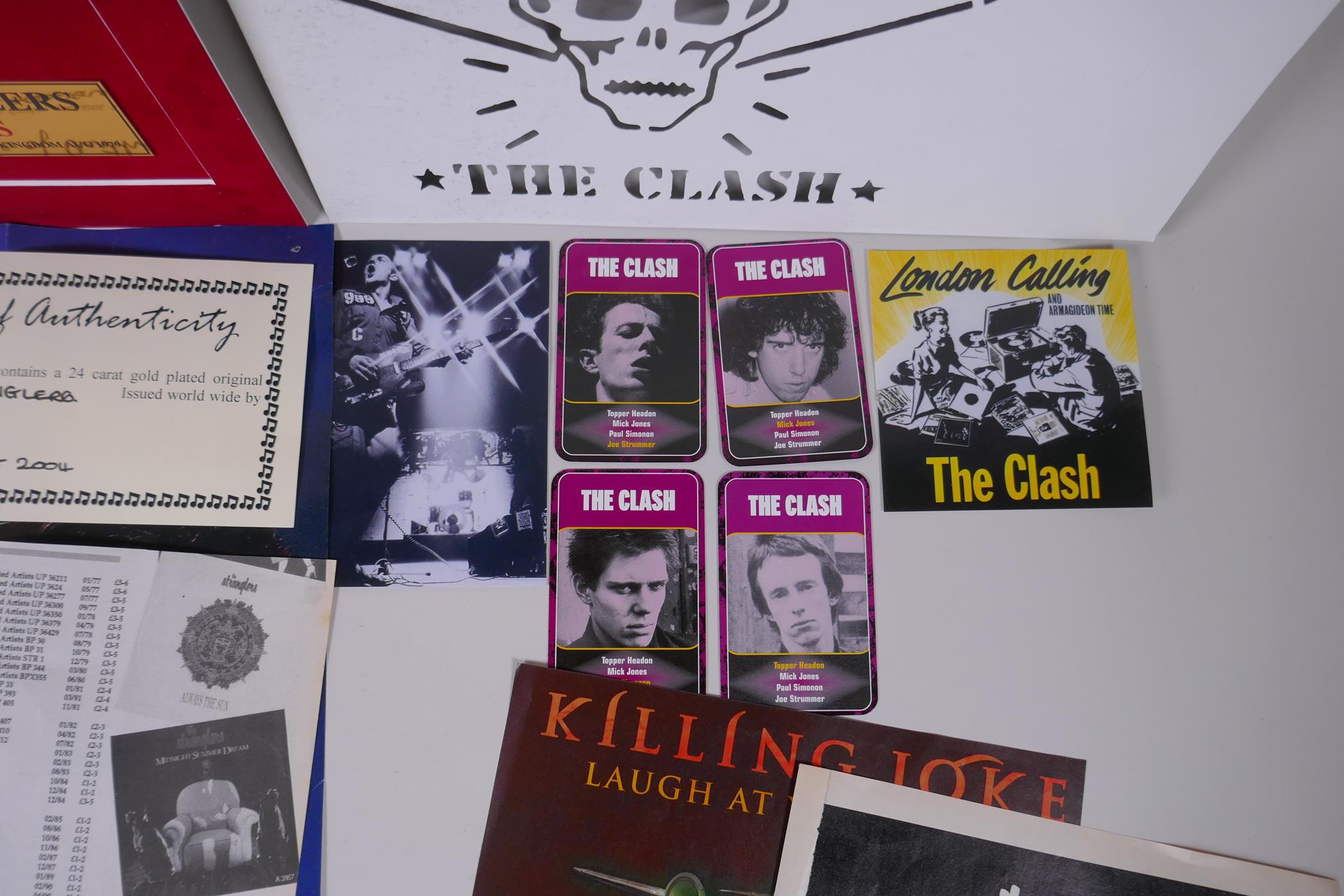 A quantity of punk ephemera, including a Stranglers gold disc for the Duchess, posters, ticket - Image 5 of 7