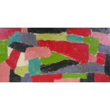 In the manner of William Gear, (British, 1915-1997), impasto abstract oil on board, 76 x 37cm
