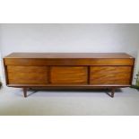 A mid century teak sideboard designed by John Herbert for A. Younger, 213 x 46cm, 72cm high