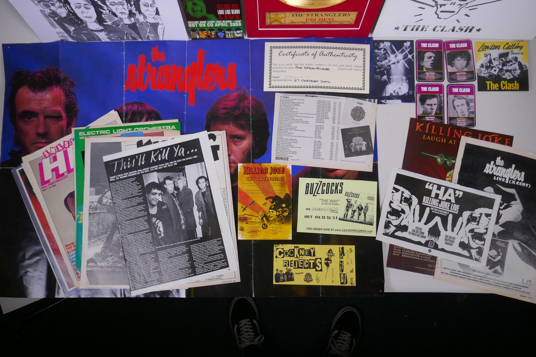 A quantity of punk ephemera, including a Stranglers gold disc for the Duchess, posters, ticket - Image 2 of 7
