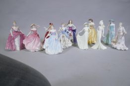 A collection of porcelain figures, Royal Doulton, including Ellen, Lady of the year, 1997, limited