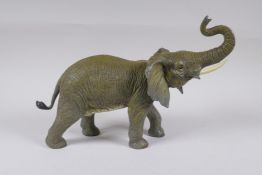 A Vienna style cold painted bronze elephant, 33cm long