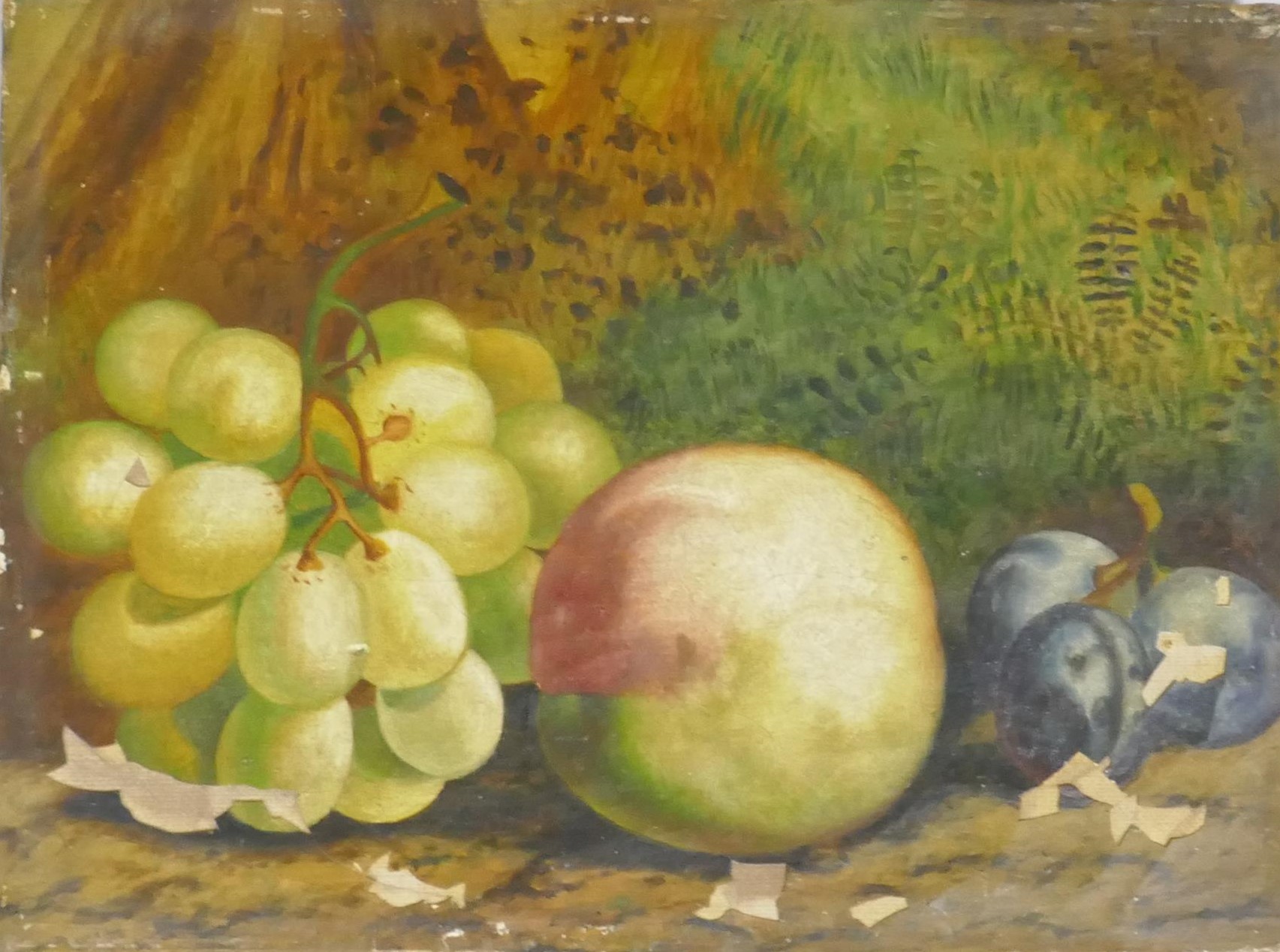 Baccus with a glass of wine, oil on panel, unsigned, 17 x 20cm, and still life of fruit, oil on - Image 3 of 4