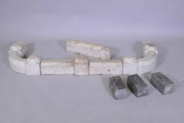 A quantity of antique marble, 12cm high