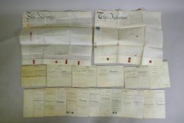 A quantity of assorted C19th and early C20th Deeds and Indentures, mortgage certificates etc