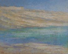 Maltese School, coastal scene, inscribed verso 'The Coast, Malta', indistinctly signed, oil on