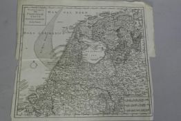 C18th engraving, map of the Netherlands, after Isac Tirion, Nuova Carta delle Province Unite, data