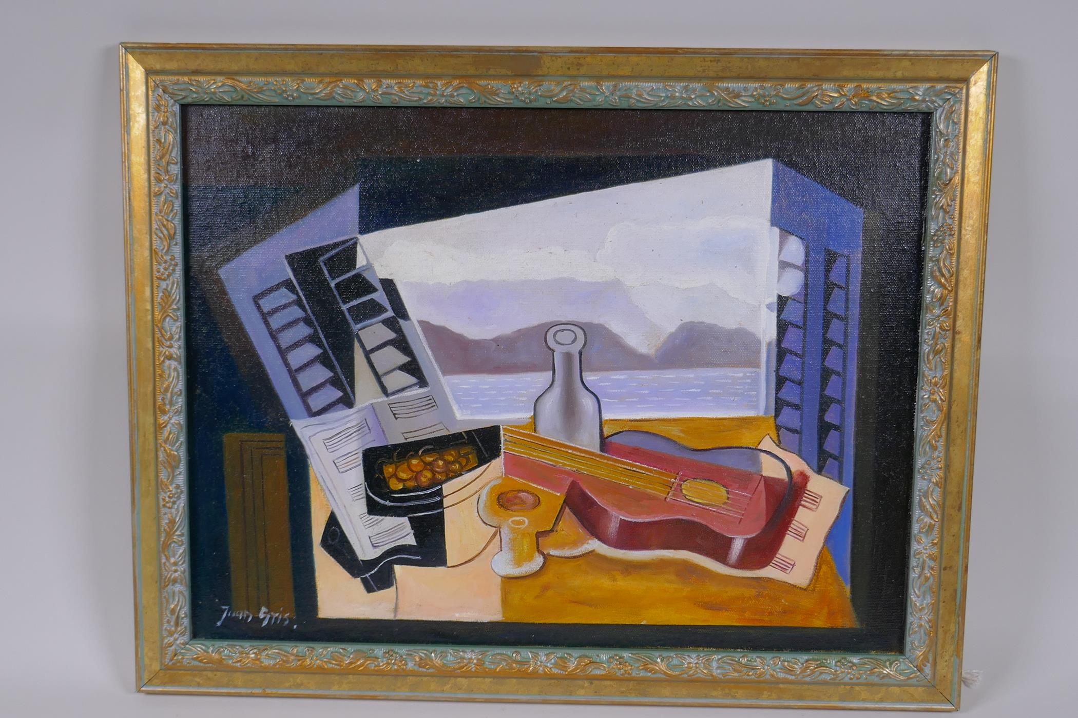 After Juan Gris, (Spanish, 1887-1927), The Open Window, oil on canvas board, 40 x 30cm - Image 2 of 4