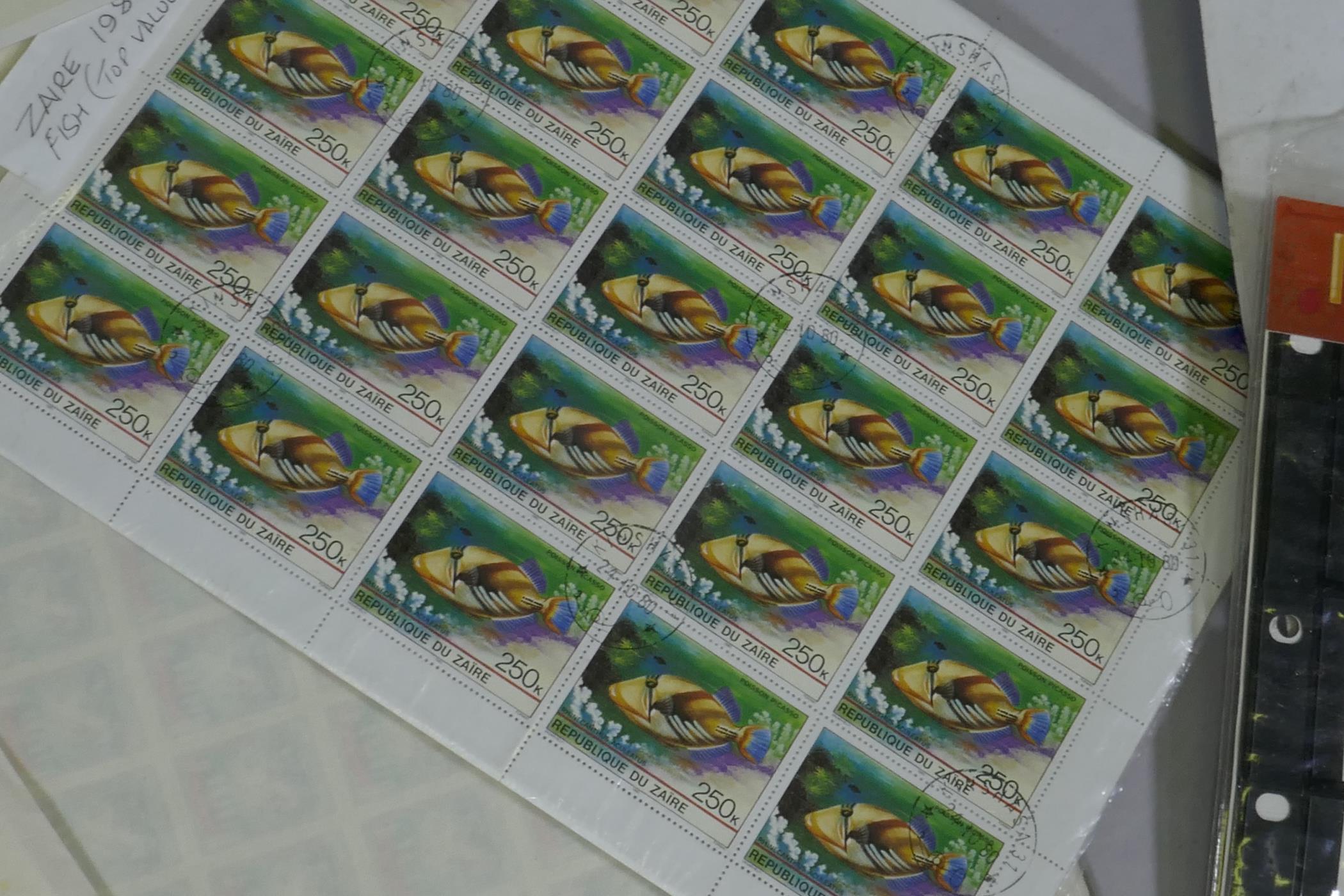 A collection of postage stamps, mostly South African, Zaire, some UK - Image 3 of 11