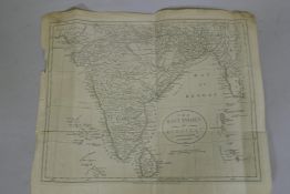 C18th engraved map of India, after J. Carey, The East Indies of Indostan, agreeable to the latest