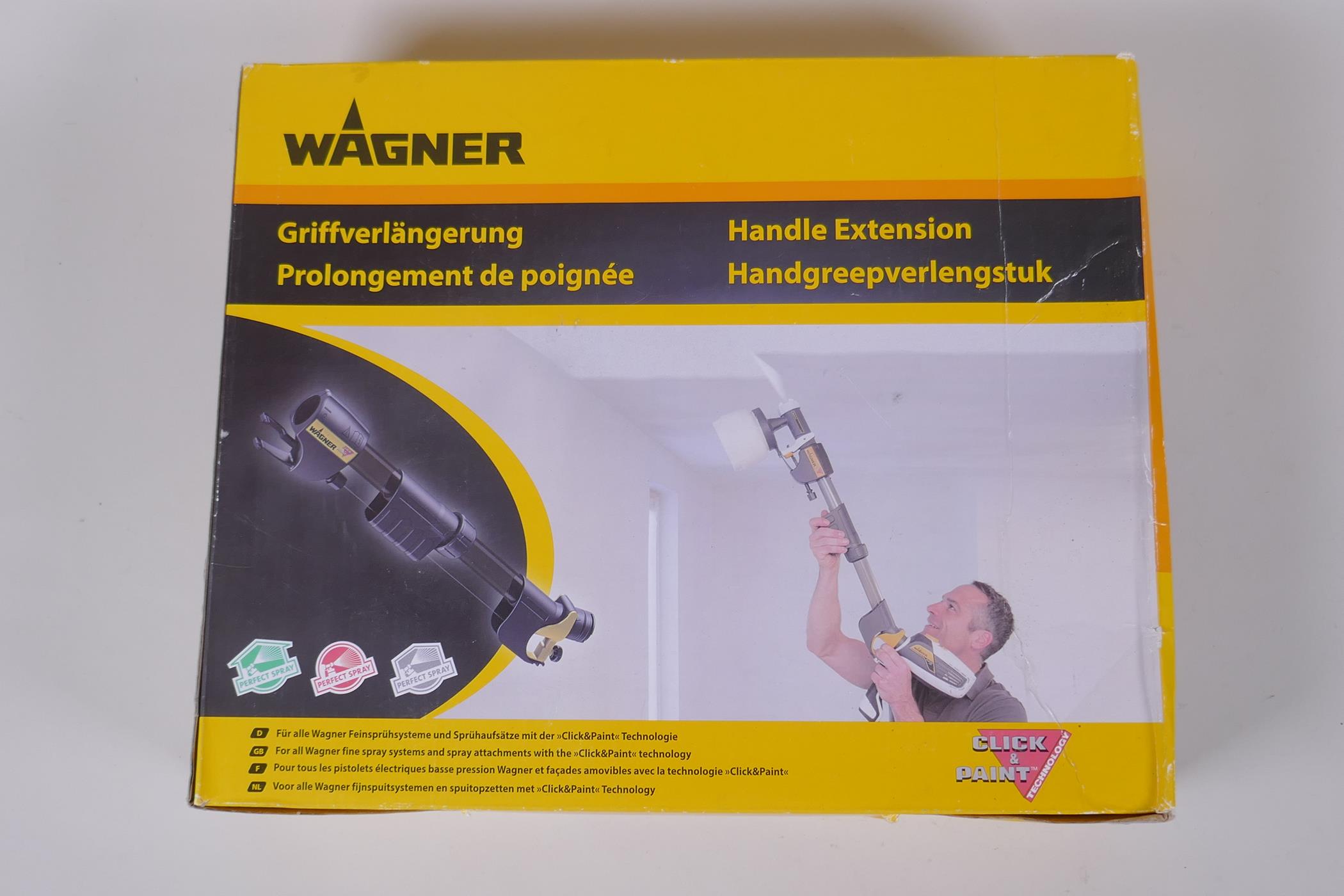 A Wagner Wallperfect Flexio 687 decorator's paint sprayer and handle extension, both boxed and - Image 3 of 5