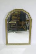 An over mantel bevelled glass mirror, 71 x 101cm